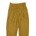 COS Womens Cotton Blend Mustard Regular Straight Trousers W28 L24 Zip