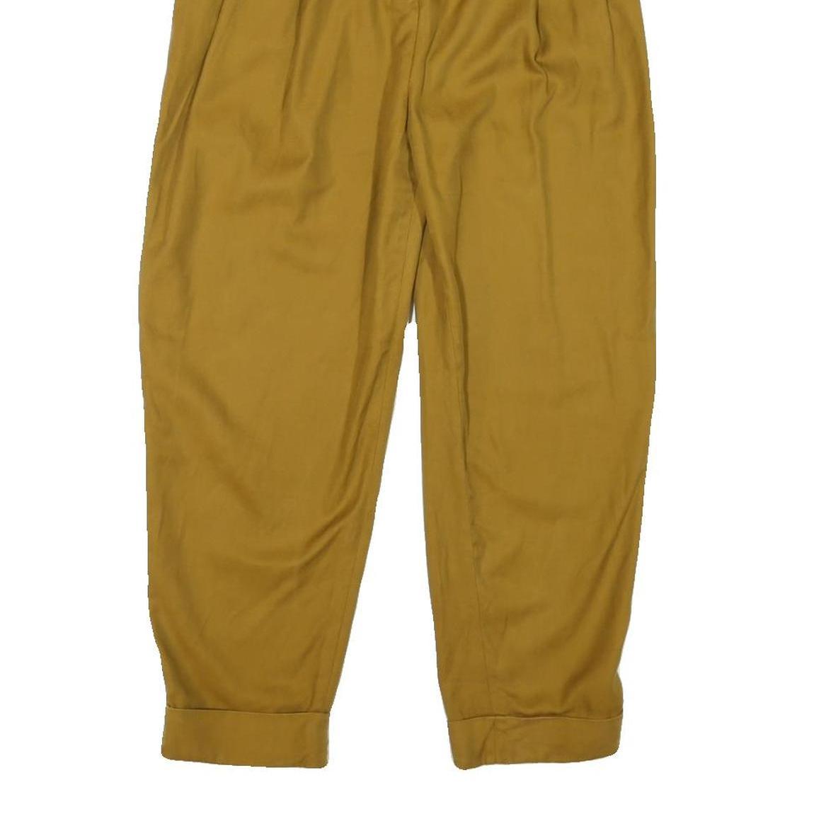 COS Womens Cotton Blend Mustard Regular Straight Trousers W28 L24 Zip