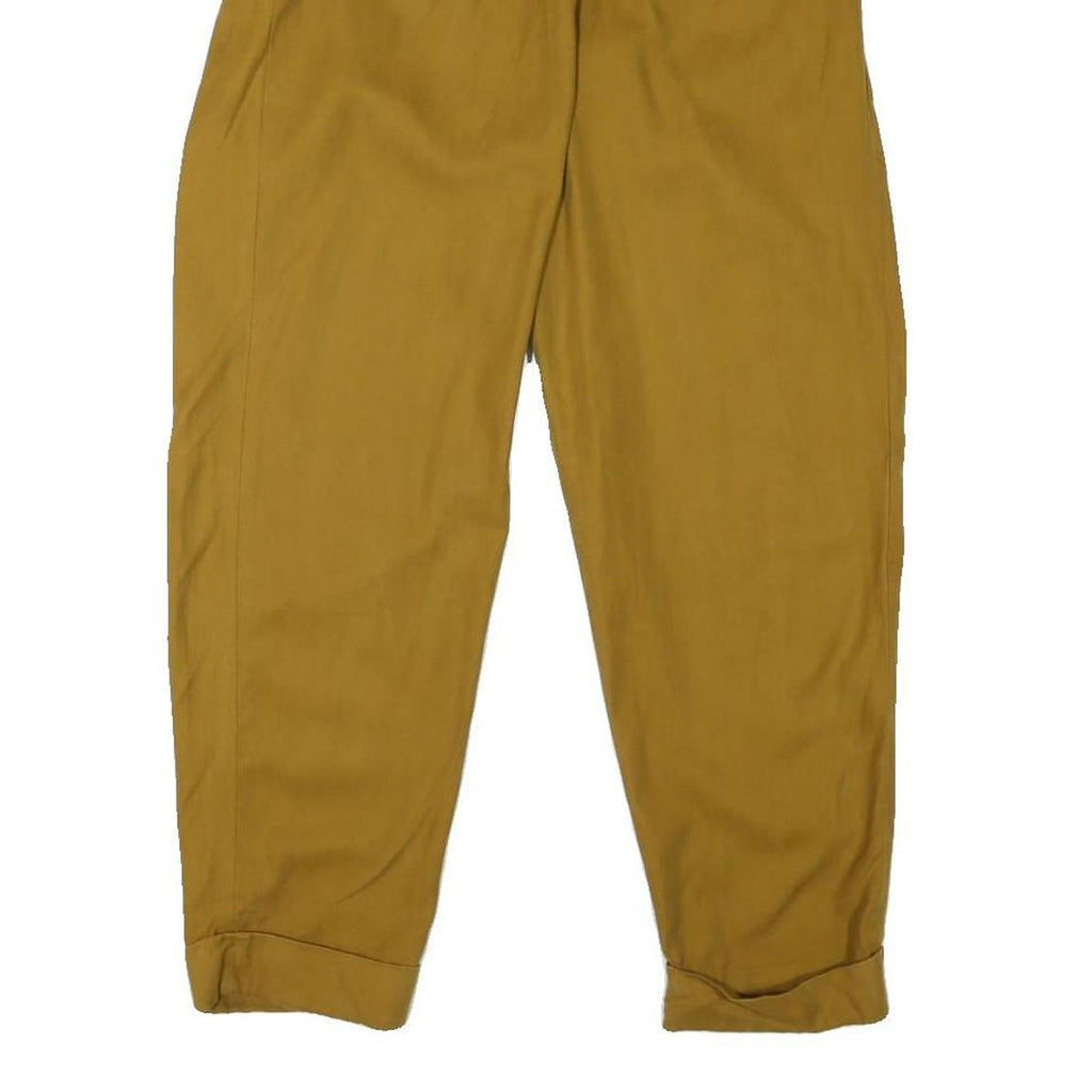 COS Womens Cotton Blend Mustard Regular Straight Trousers W28 L24 Zip