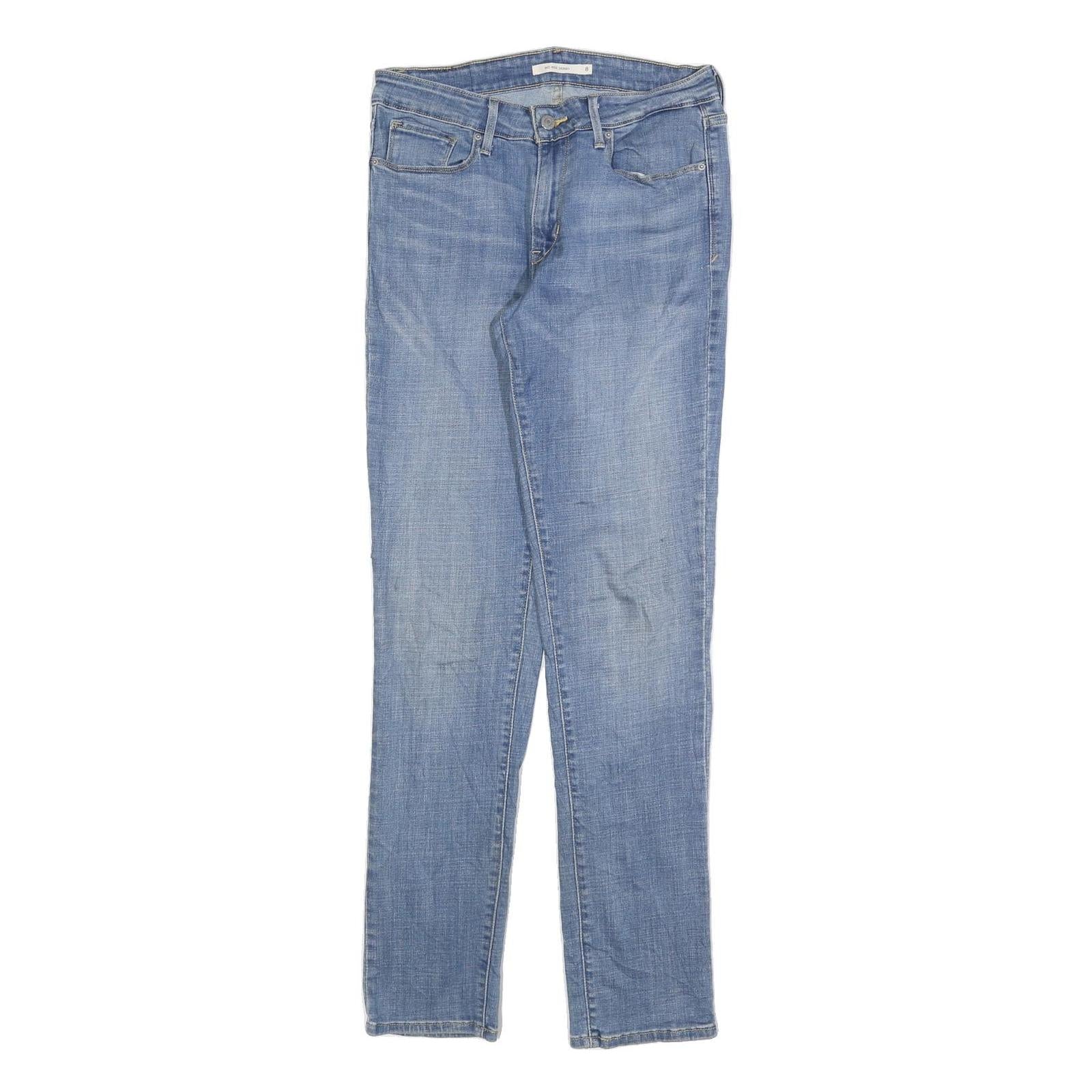 LEVI'S Womens Slim Blue Denim Light Jeans W28 L32 Stylish Comfort Zip Closure