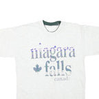 Mens White & Green Graphic T-Shirt M Short Sleeve Crew Neck Niagara Falls Canada