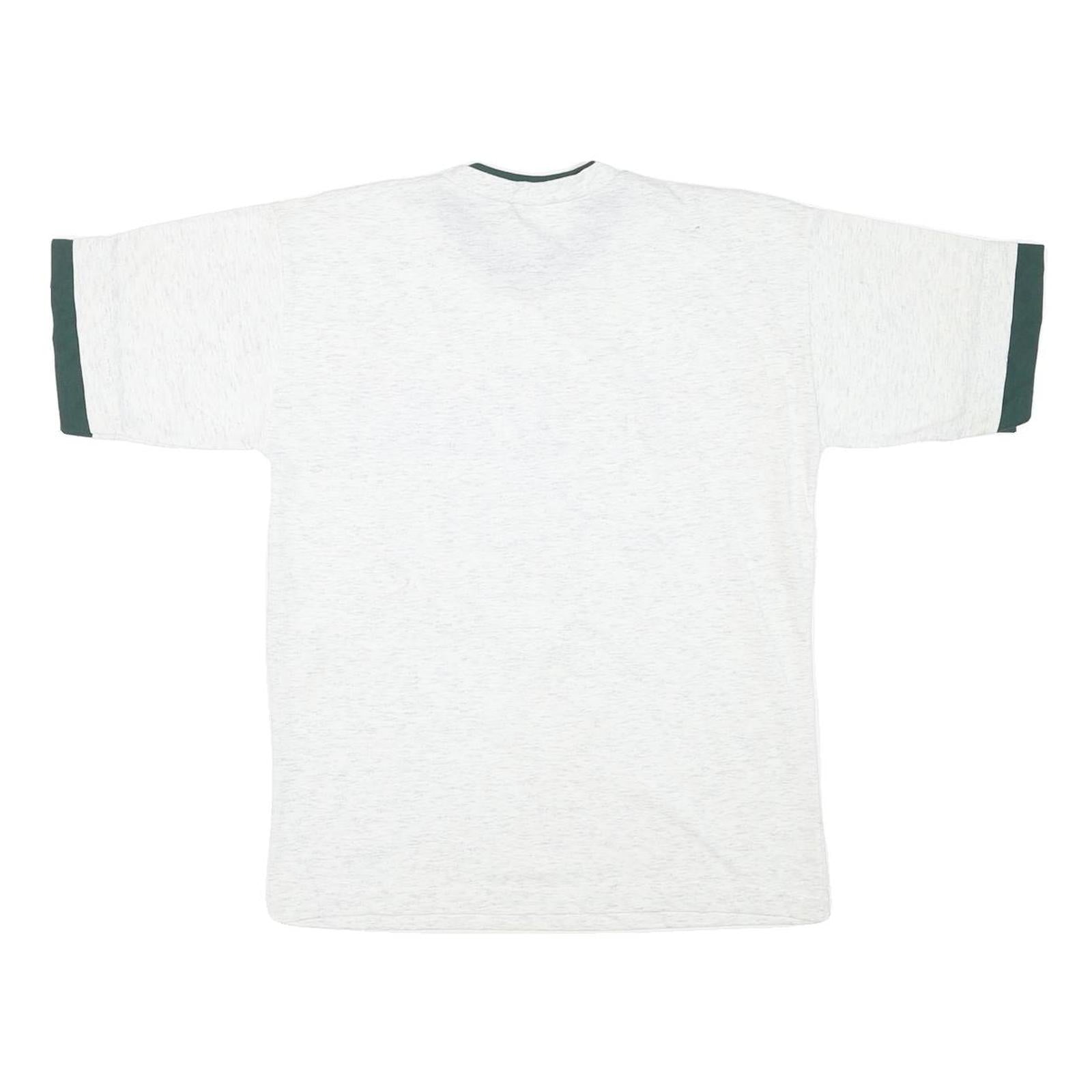 Mens White & Green Graphic T-Shirt M Short Sleeve Crew Neck Niagara Falls Canada