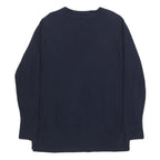 TOMMY HILFIGER Womens Navy Plain V Neck Basic Knit Jumper Cotton M