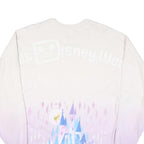 DISNEY Womens White & Lilac Castle Characters Crew Neck XS Sweatshirt