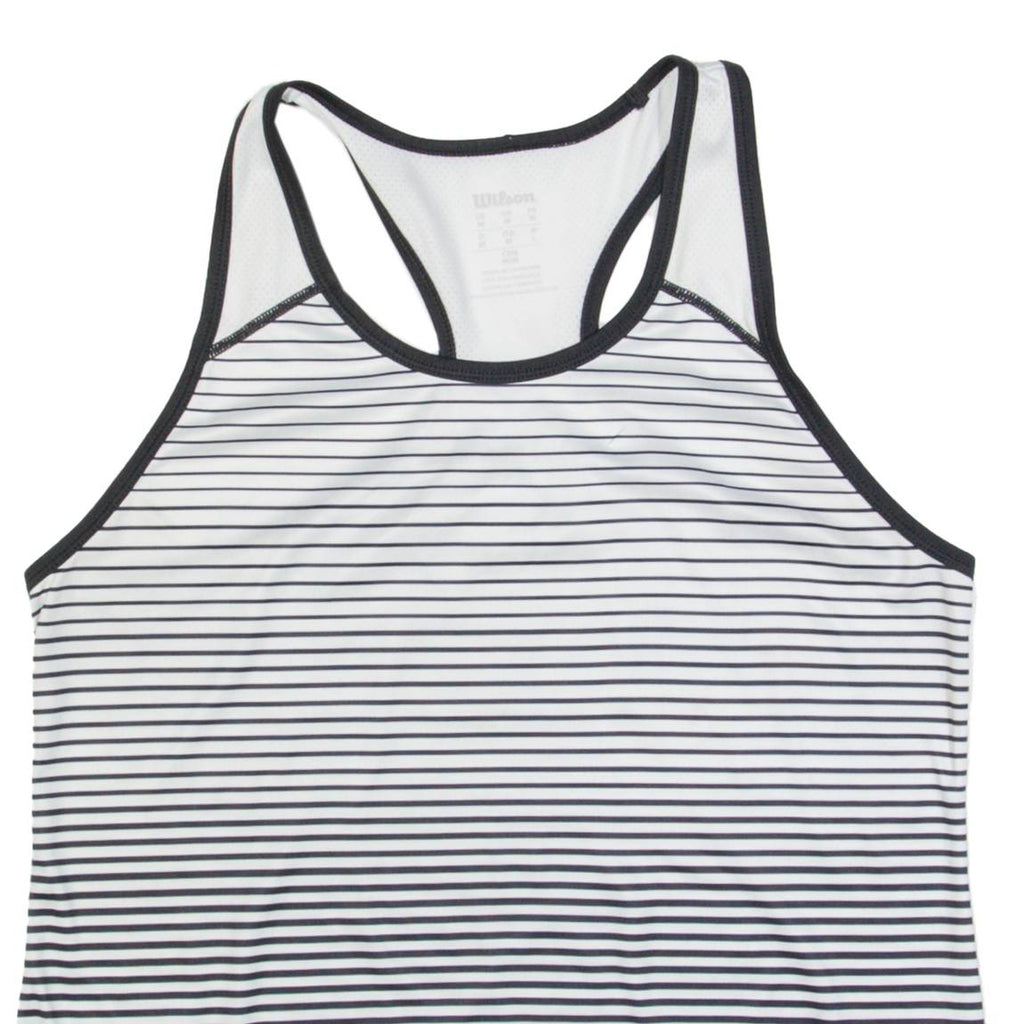 WILSON Striped Womens Vest White Sleeveless M