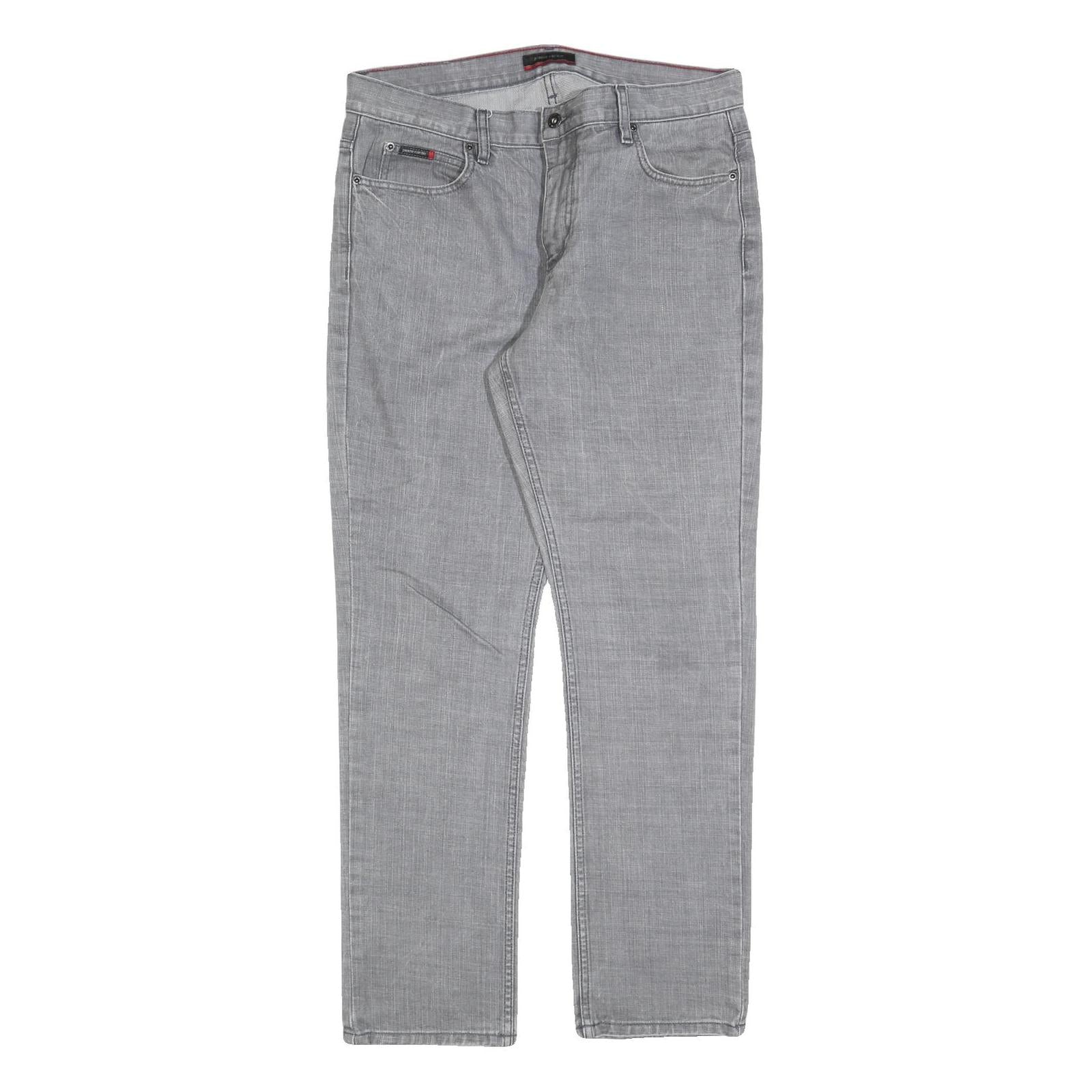 PIERRE CARDIN Mens Jeans Grey Regular Straight Denim Medium W36 L32 Casual