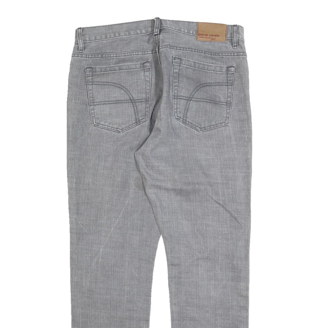 PIERRE CARDIN Mens Jeans Grey Regular Straight Denim Medium W36 L32 Casual