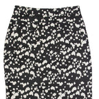 MINT VELVET Womens Pencil Skirt Black Midi Linen Spotted UK 14