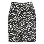 MINT VELVET Womens Pencil Skirt Black Midi Linen Spotted UK 14