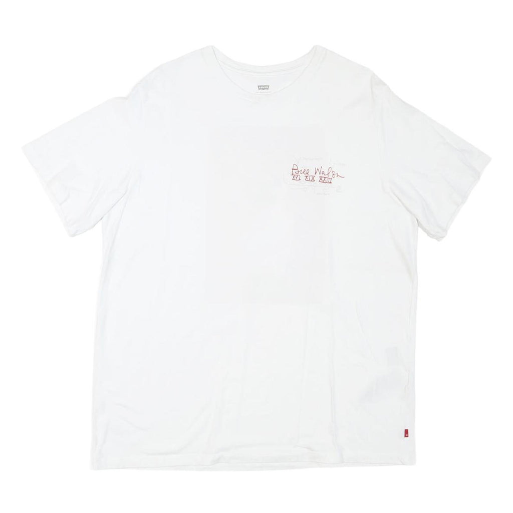 LEVI'S Mens White XL Graphic T-Shirt Short Sleeve Crew Neck Sports Style