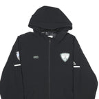 ADIDAS Mens Black Hooded Zip Jacket L Polyester Plain Sports Logo