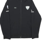 ADIDAS Mens Black Hooded Zip Jacket L Polyester Plain Sports Logo