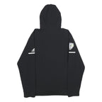 ADIDAS Mens Black Hooded Zip Jacket L Polyester Plain Sports Logo