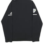 ADIDAS Mens Black Hooded Zip Jacket L Polyester Plain Sports Logo