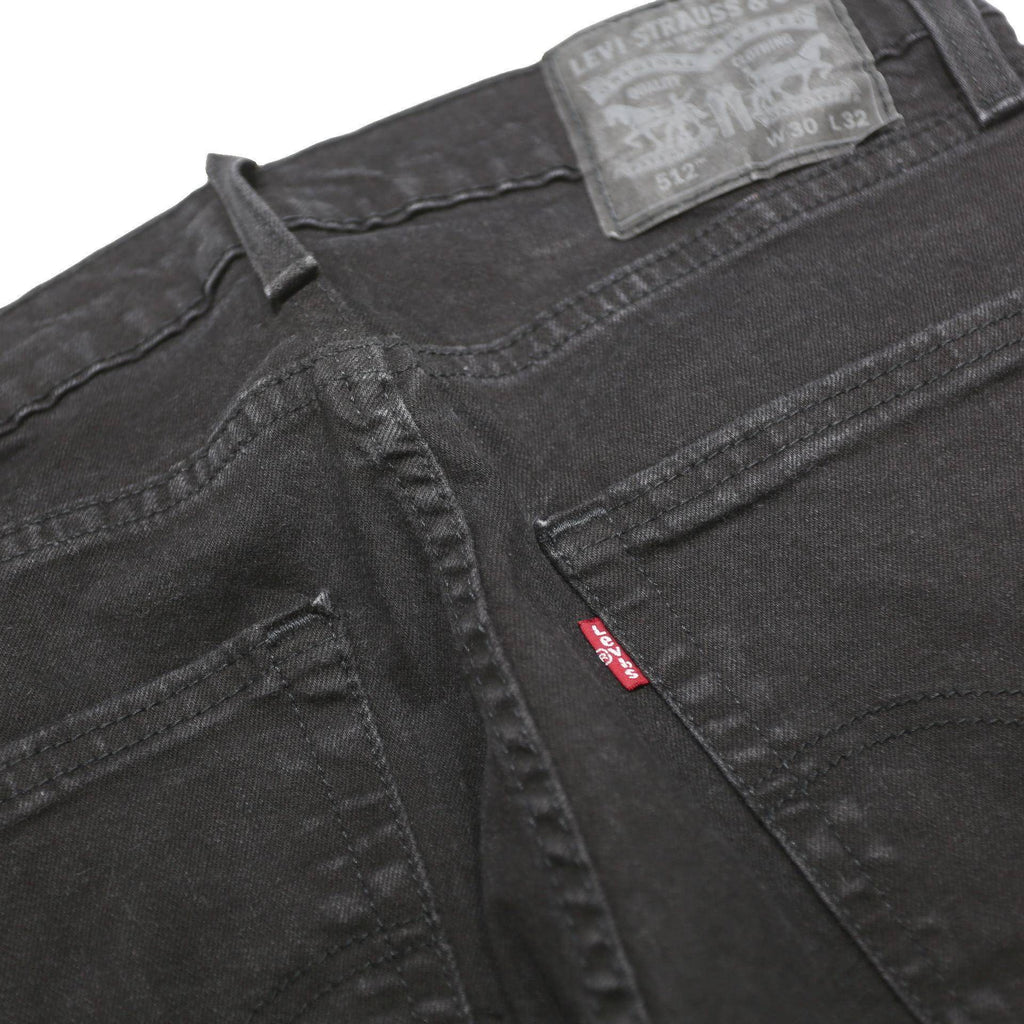 LEVI'S 512 Tapered Mens Jeans Black Slim Tapered Denim Dark W30 L29 Zip