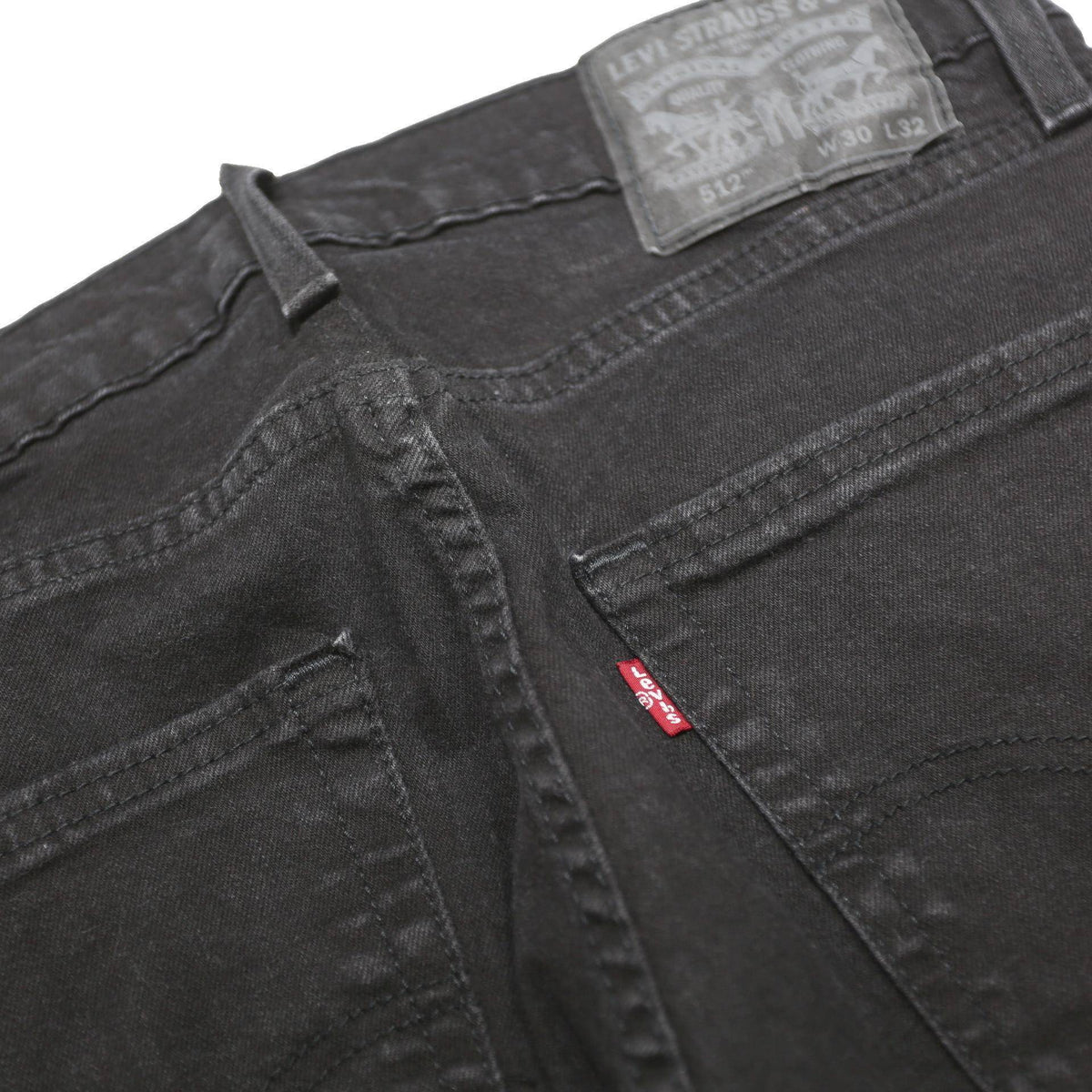 LEVI'S 512 Tapered Mens Jeans Black Slim Tapered Denim Dark W30 L29 Zip