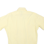 Mens Beige Short Sleeve Polyester Blend Shirt L Button Collar Casual