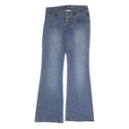JORDACHE Womens Jeans Blue Regular Flared Denim Medium W30 L31 Button Closure