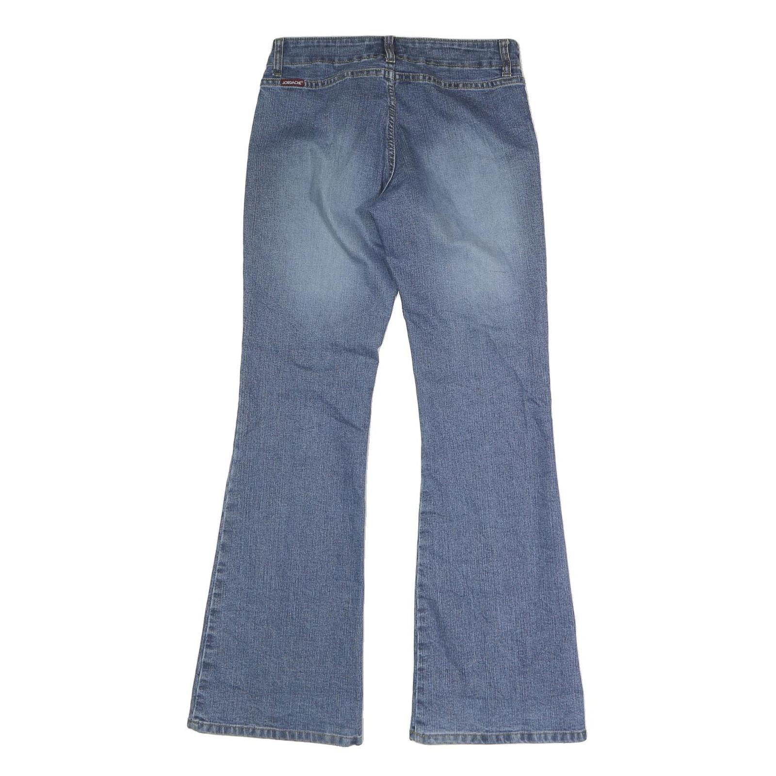 JORDACHE Womens Jeans Blue Regular Flared Denim Medium W30 L31 Button Closure