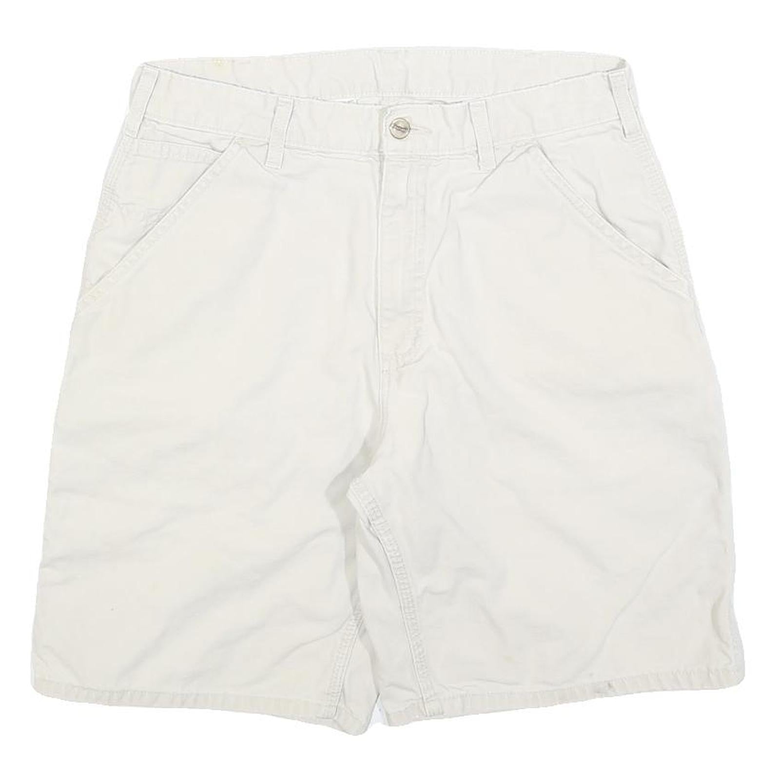CARHARTT Mens Shorts White Casual Cotton Blend M W31 Workwear Pockets