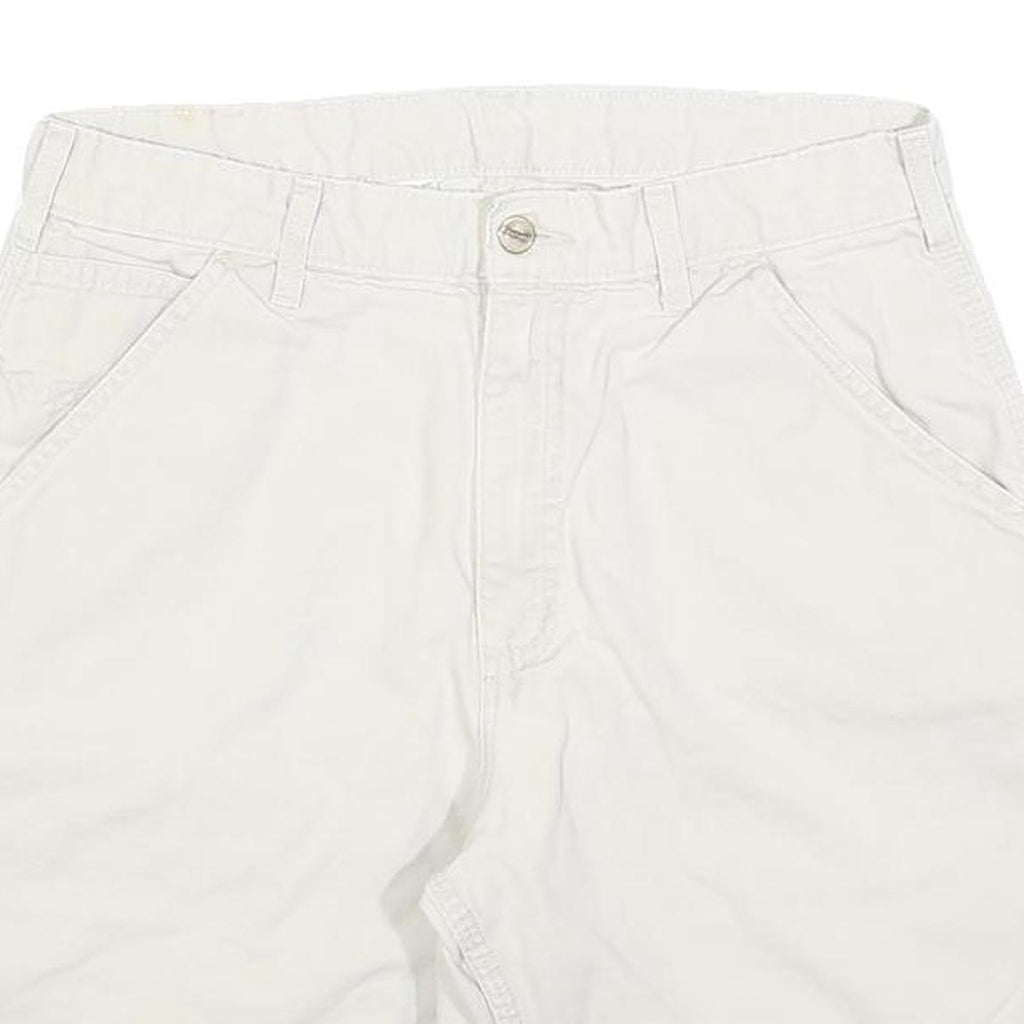 CARHARTT Mens Shorts White Casual Cotton Blend M W31 Workwear Pockets