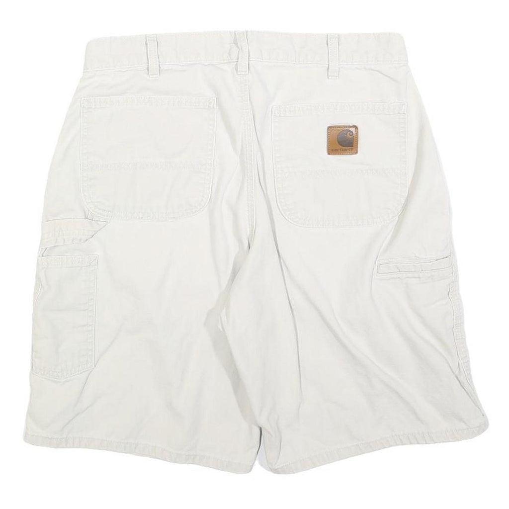CARHARTT Mens Shorts White Casual Cotton Blend M W31 Workwear Pockets