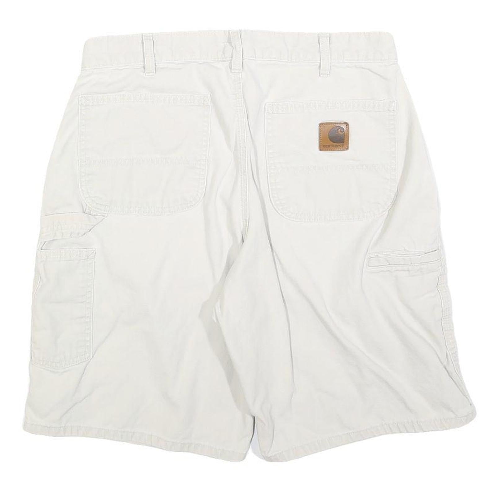 CARHARTT Mens Shorts White Casual Cotton Blend M W31 Workwear Pockets