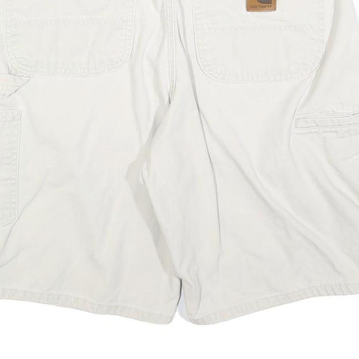 CARHARTT Mens Shorts White Casual Cotton Blend M W31 Workwear Pockets