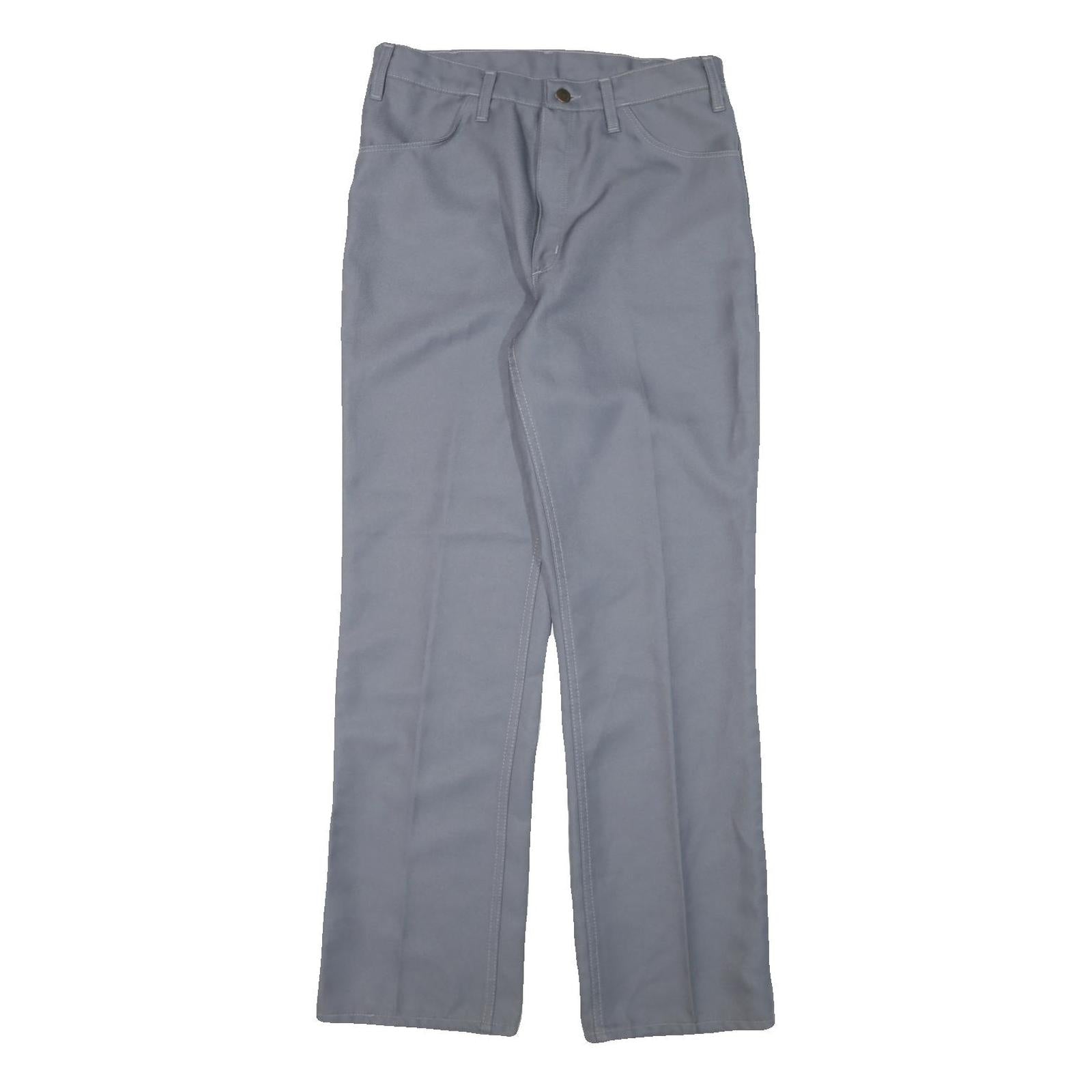 WRANGLER Mens Polyester Blend Blue Regular Straight Trousers W30 L31 Classic Zip