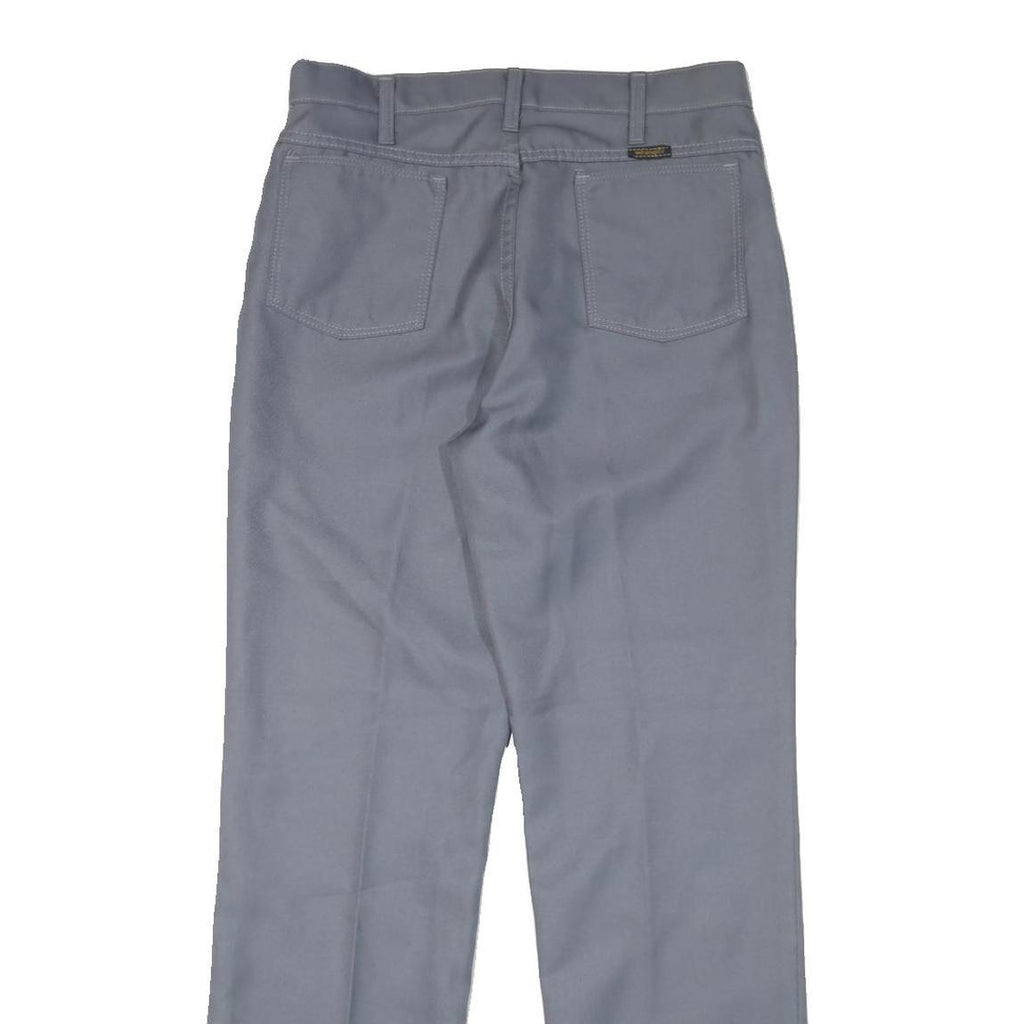 WRANGLER Mens Polyester Blend Blue Regular Straight Trousers W30 L31 Classic Zip