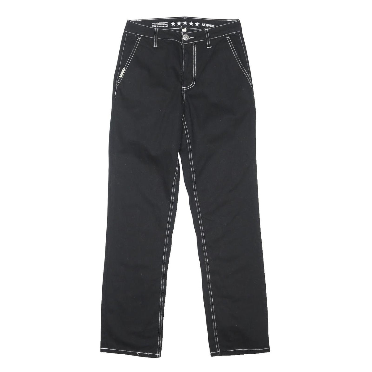 FIVE STAR Womens Regular Black Jeans Cotton Blend W28 L31 Button Pockets