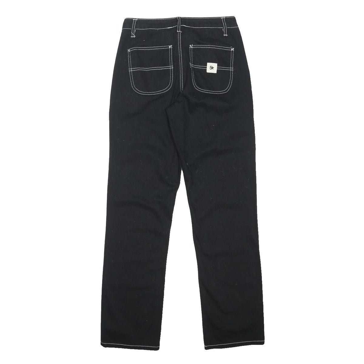 FIVE STAR Womens Regular Black Jeans Cotton Blend W28 L31 Button Pockets