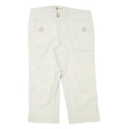 FADED GLORY Womens Shorts White Casual L W32 Cotton Blend Button Pocket