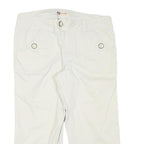 FADED GLORY Womens Shorts White Casual L W32 Cotton Blend Button Pocket