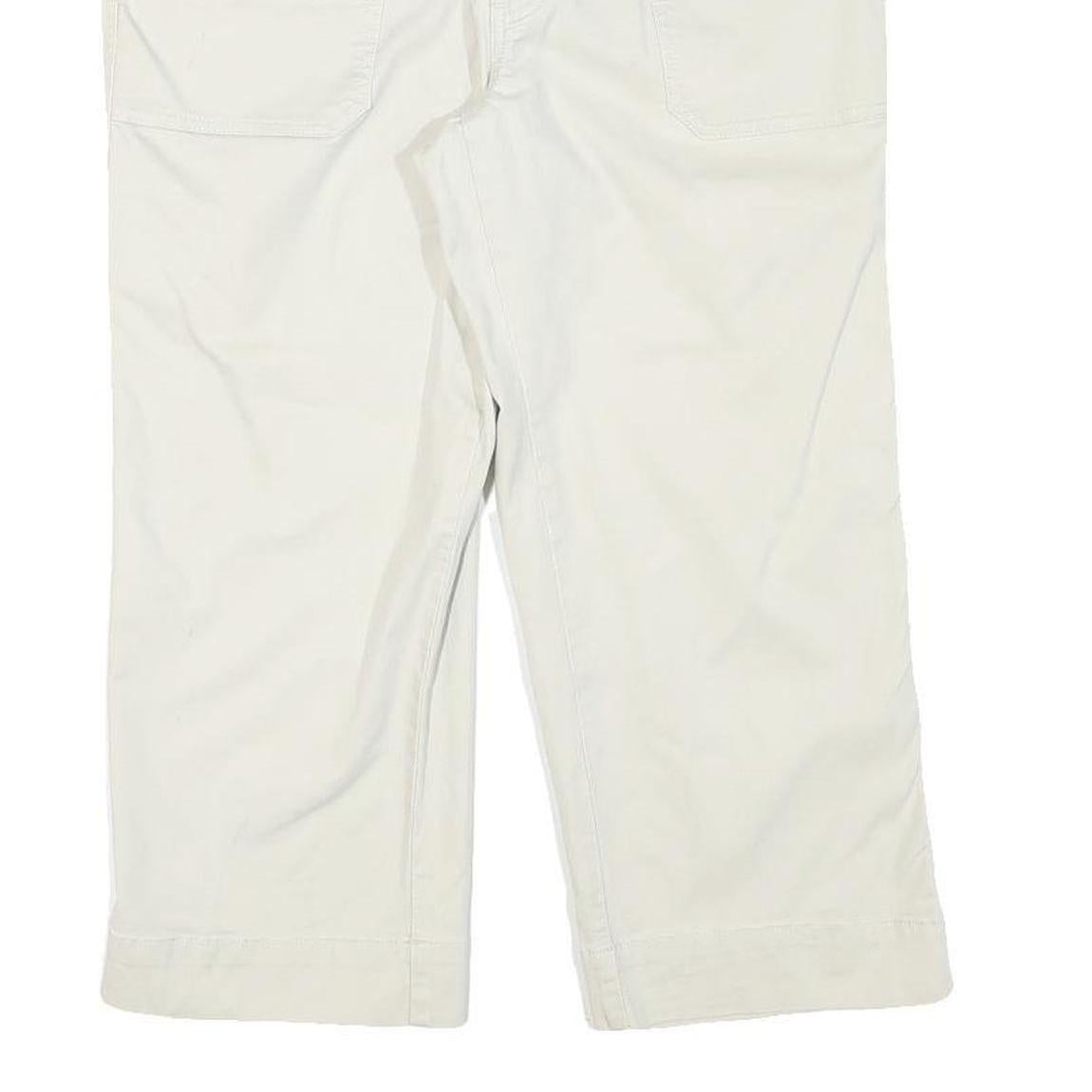 FADED GLORY Womens Shorts White Casual L W32 Cotton Blend Button Pocket