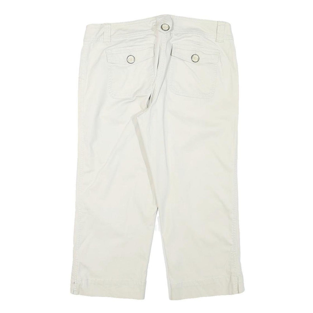 FADED GLORY Womens Shorts White Casual L W32 Cotton Blend Button Pocket