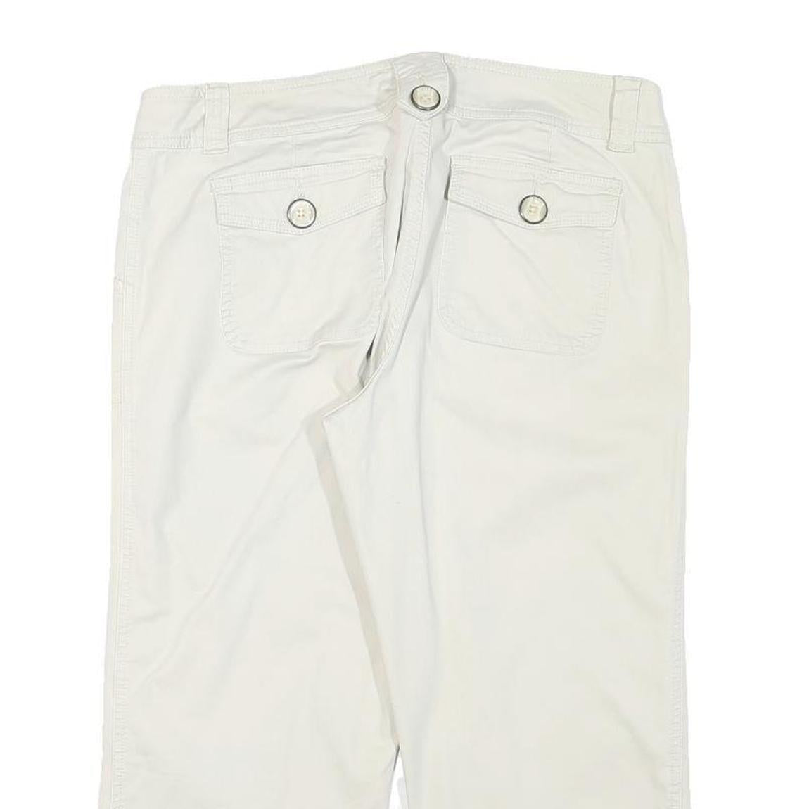 FADED GLORY Womens Shorts White Casual L W32 Cotton Blend Button Pocket