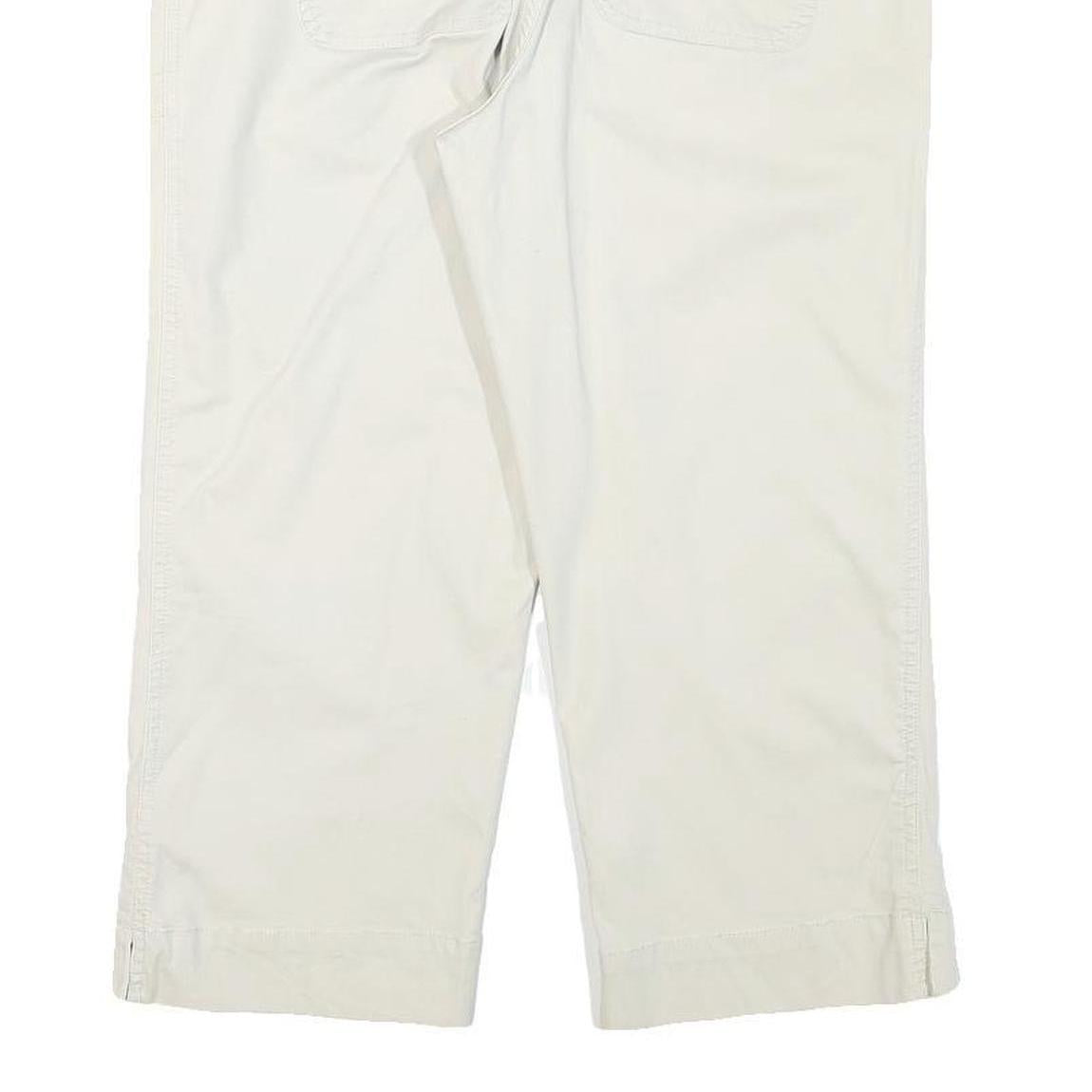 FADED GLORY Womens Shorts White Casual L W32 Cotton Blend Button Pocket