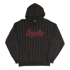 FSBN Mens Black & Red Pinstripe Loyalty Pullover Hoodie M Casual Streetwear
