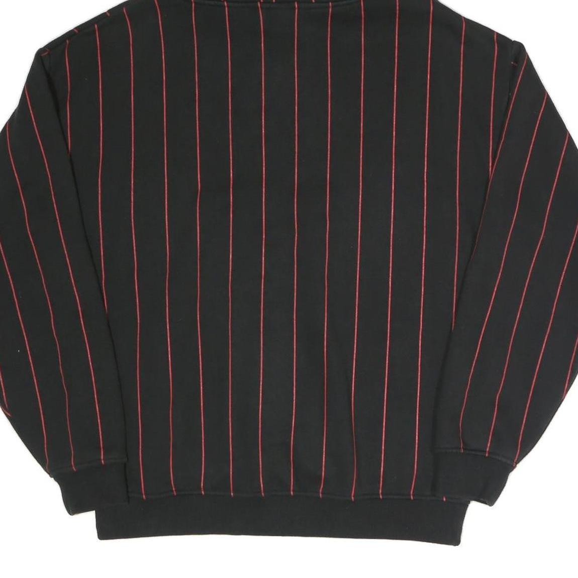 FSBN Mens Black & Red Pinstripe Loyalty Pullover Hoodie M Casual Streetwear