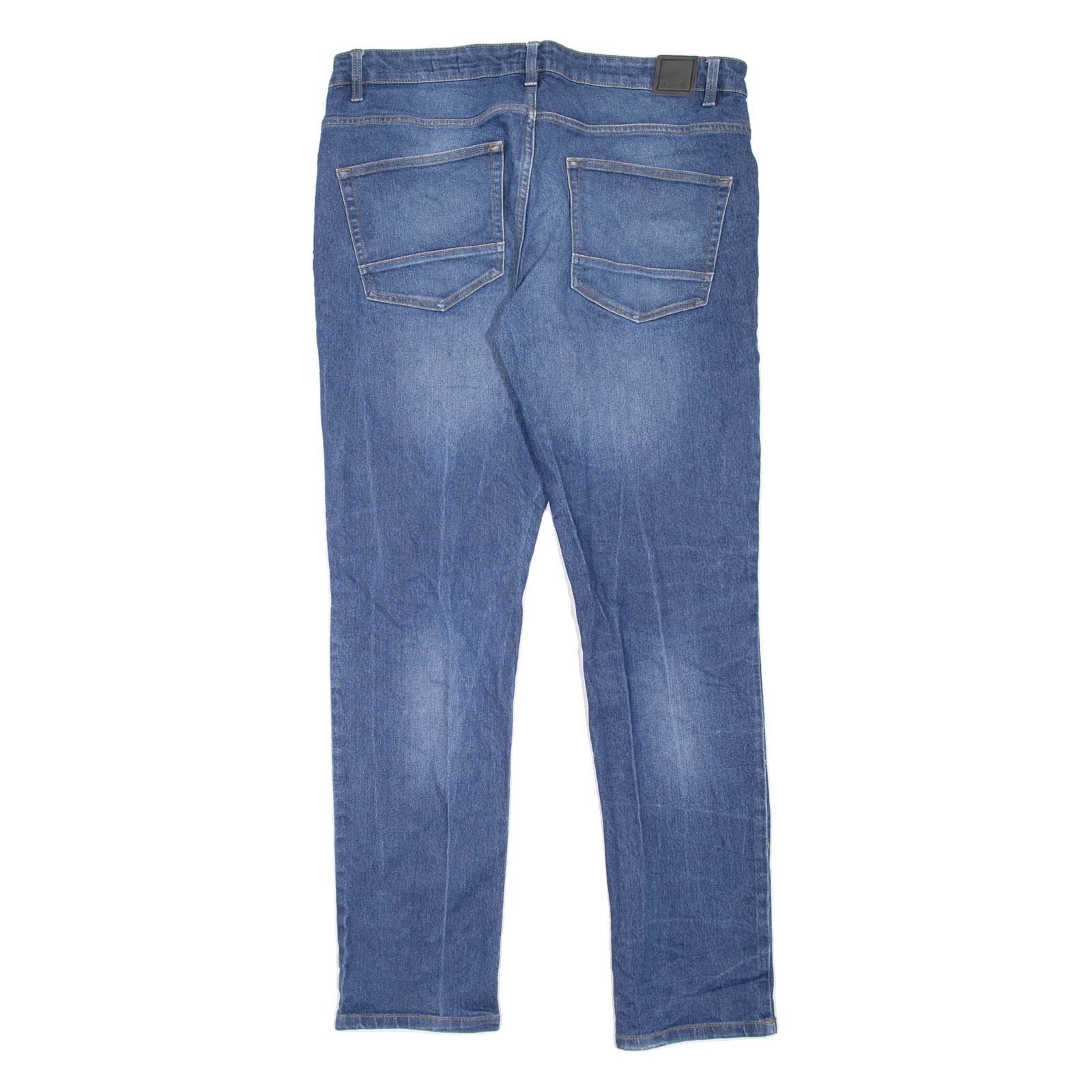 BENCH Mens Jeans Blue Slim Straight Stone Wash W36 L34