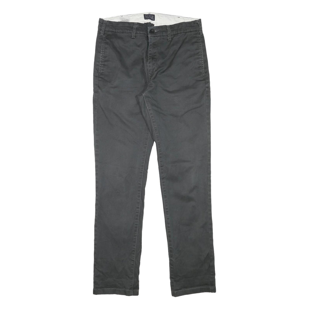 LEVI'S Mens Cotton Blend Slim Black Trousers W30 L30 Zip Closure Casual Wear