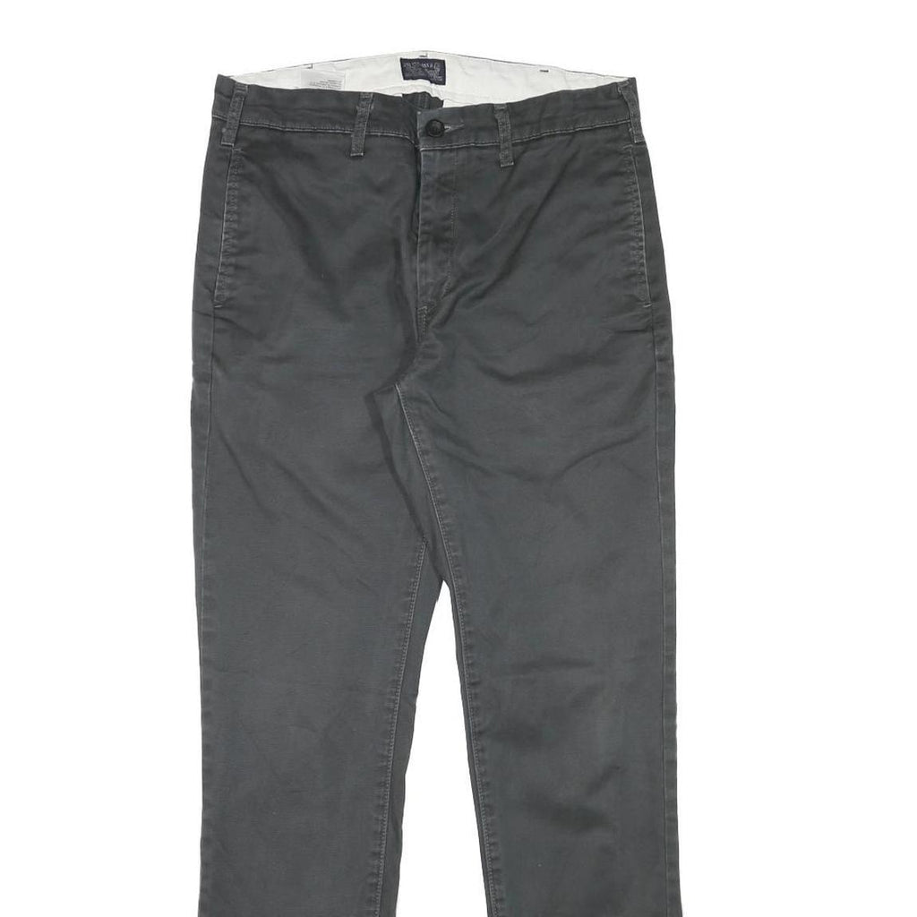 LEVI'S Mens Cotton Blend Slim Black Trousers W30 L30 Zip Closure Casual Wear