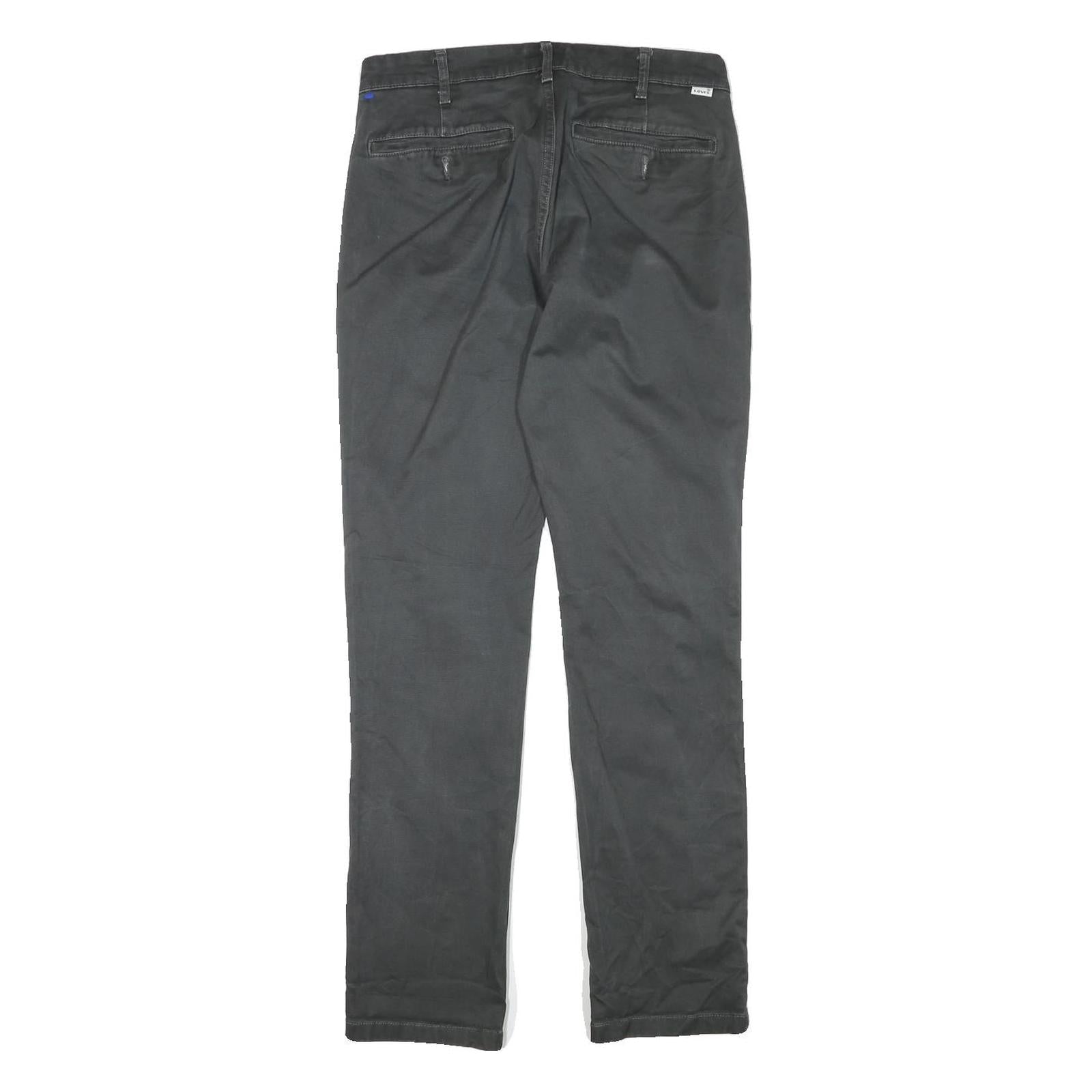 LEVI'S Mens Cotton Blend Slim Black Trousers W30 L30 Zip Closure Casual Wear