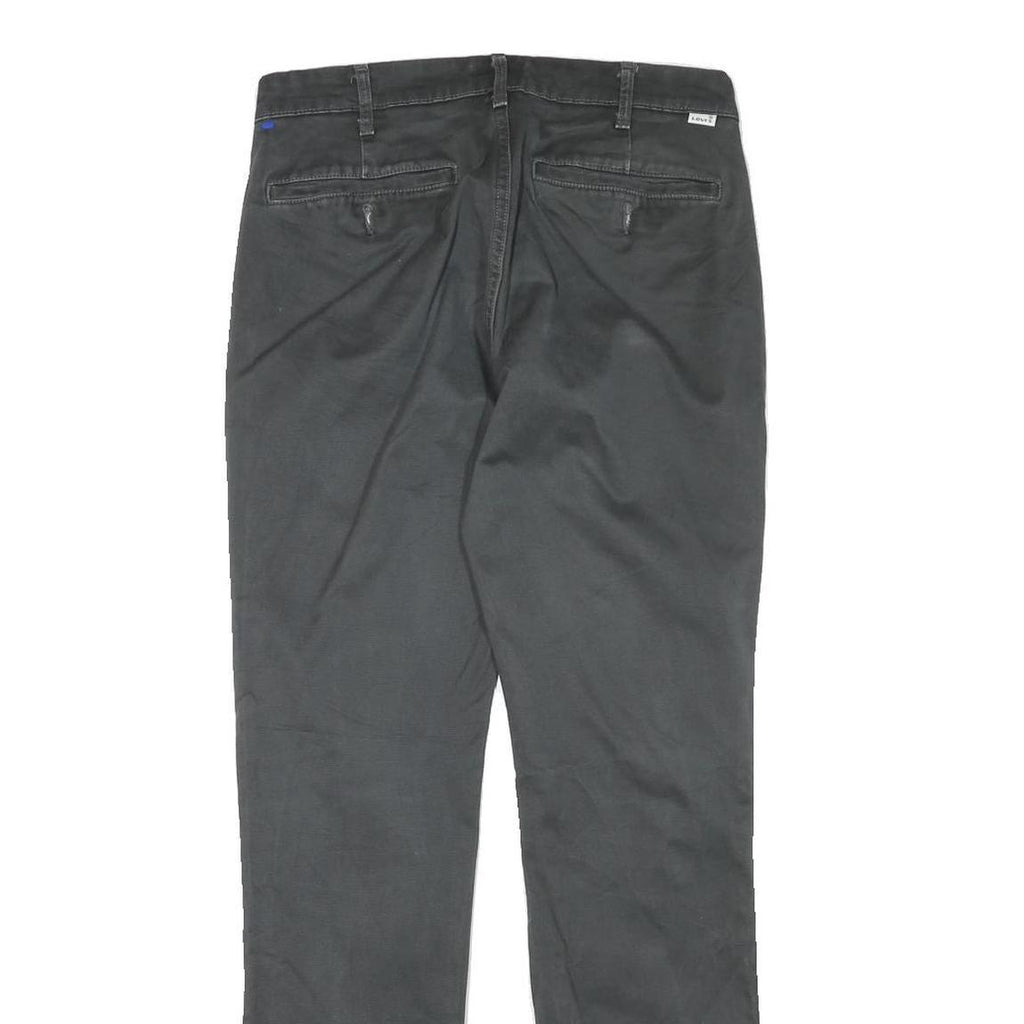LEVI'S Mens Cotton Blend Slim Black Trousers W30 L30 Zip Closure Casual Wear