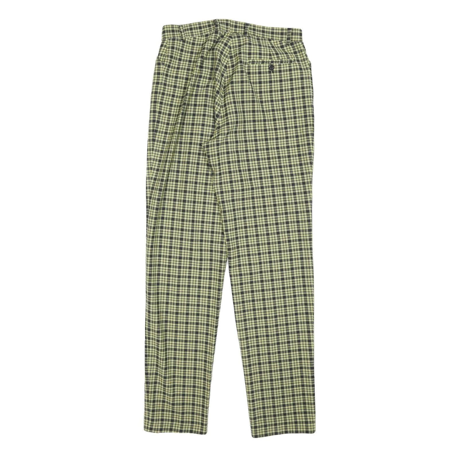 ELLE ET LYI Womens Regular Fit Black & Yellow Checked Trousers W30 L32 Stylish