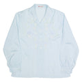ROSE BRAND Embroidered Womens Blouse Shirt Blue Collared 90s M