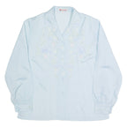 ROSE BRAND Embroidered Womens Blouse Shirt Blue Collared 90s M