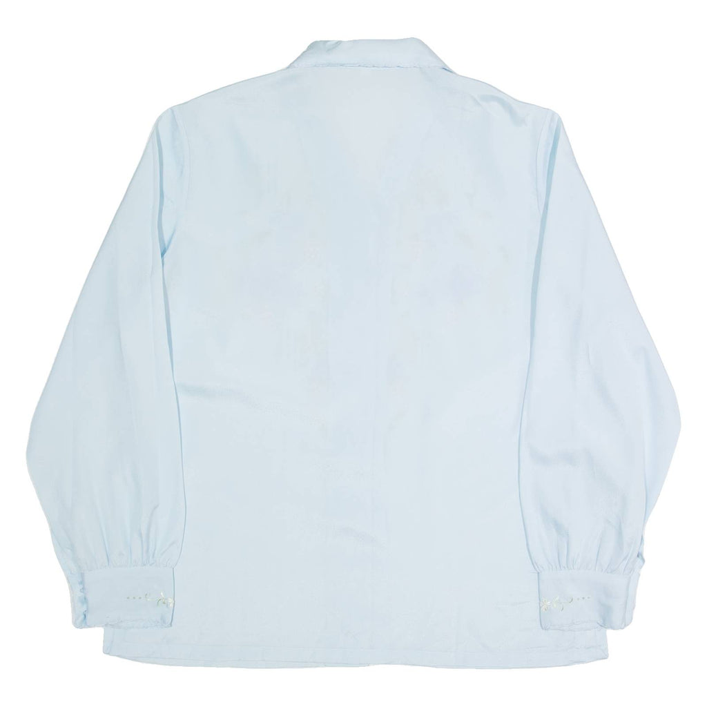 ROSE BRAND Embroidered Womens Blouse Shirt Blue Collared 90s M