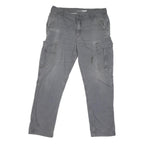 CARHARTT Mens Cotton Blend Grey Regular Cargo Trousers W36 L30 Workwear Casual